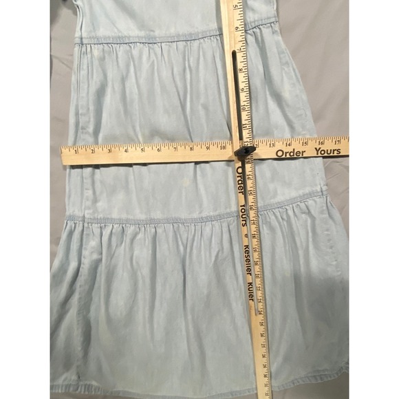 Free People We The Free Tiered Wide Leg Denim Pants Light Wash Blue Womens 6 - Picture 8 of 16